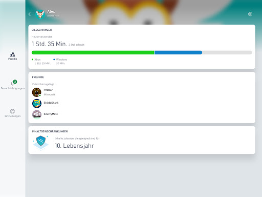 Xbox Family Settings Screenshot