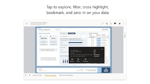 Captura de pantalla de Microsoft Power BI