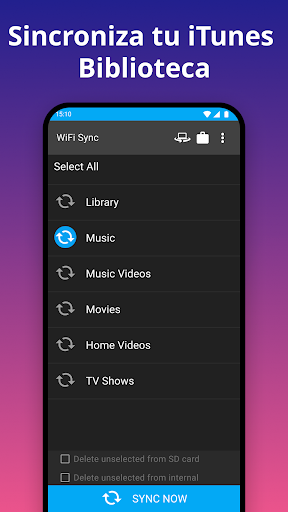Captura de pantalla de iSyncr: iTunes para Android