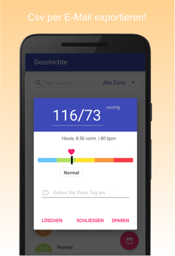 Blutdruck-Tagebuch Screenshot