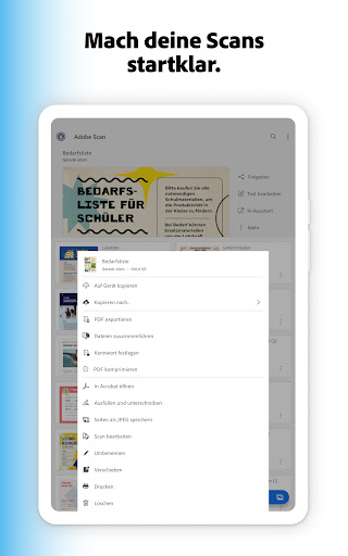 Adobe Scan KI-PDF Scanner, OCR Screenshot