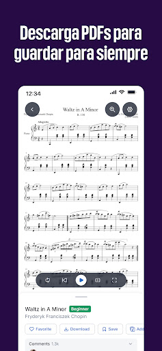 Captura de pantalla de MuseScore－Partituras y Acordes
