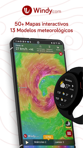 Captura de pantalla de Windy.com: Previsión del clima