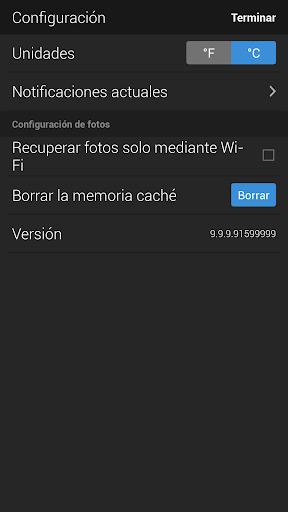 Captura de pantalla de Yahoo Tiempo