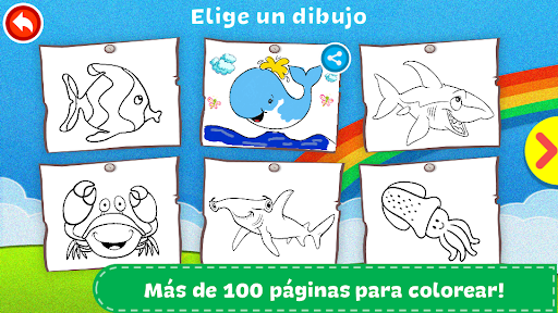 Captura de pantalla de Colorea y aprende animales
