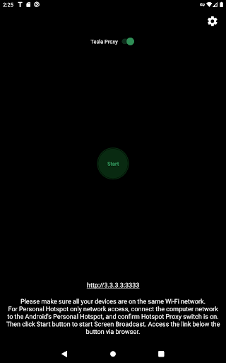Captura de pantalla de TeslaMirror