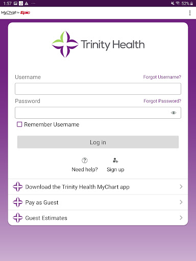 Captura de pantalla de Trinity Health MyChart