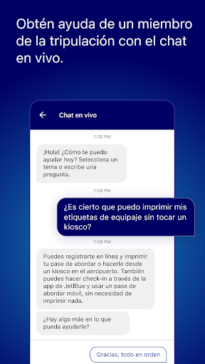 Captura de pantalla de JetBlue - Reserva viajes