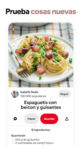 Captura de pantalla de Pinterest