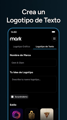 Captura de pantalla de AI Logo Generator - Mark
