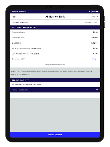 Merrick Bank Mobile screenshot