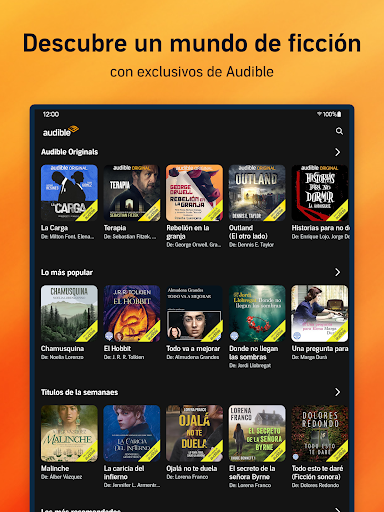 Captura de pantalla de Audible: Audiolibros, podcasts