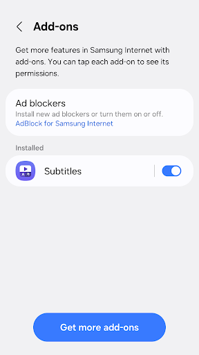 Samsung Internet Browser screenshot