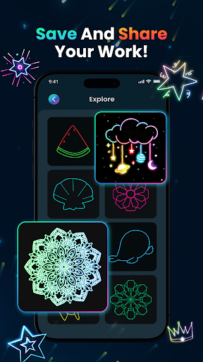 Captura de pantalla de Magic Doodle: Glow Art Drawing