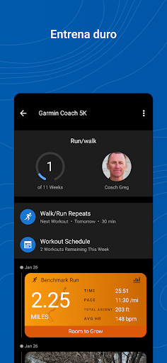 Captura de pantalla de Garmin Connect™