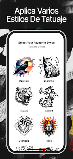 Captura de pantalla de Ink AI: Tatuajes de diseño IA
