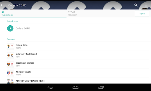 Captura de pantalla de TuneIn Radio Pro
