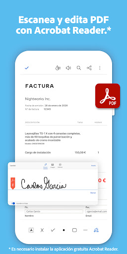 Captura de pantalla de Adobe Scan: escáner PDF con IA