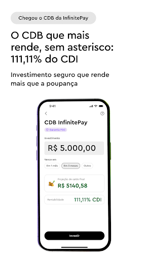 Captura de pantalla de InfinitePay Tap, Conta, Cartão
