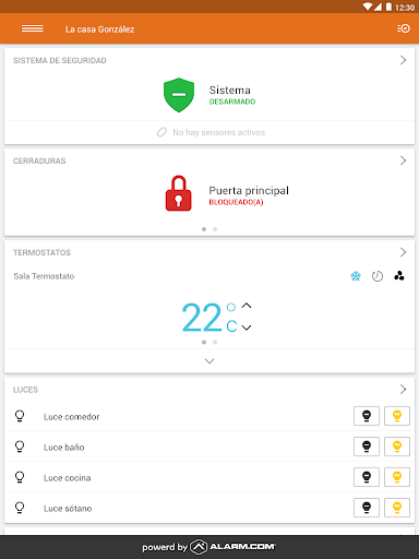 Captura de pantalla de Alarm.com