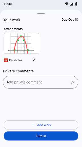 Captura de pantalla de Google Classroom