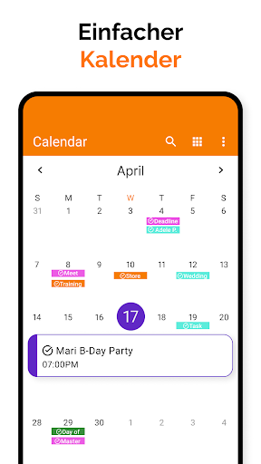 Schlichter Kalender Screenshot