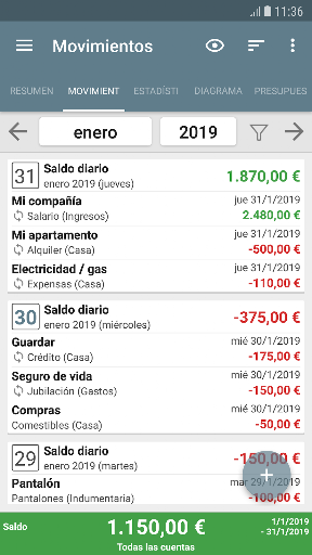 Captura de pantalla de Mi presupuesto