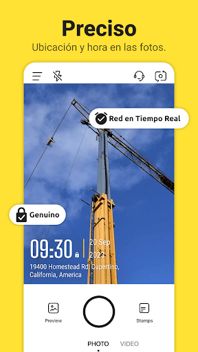 Captura de pantalla de Timemark: Fotos con fecha, gps