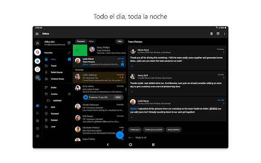 Captura de pantalla de Microsoft Outlook