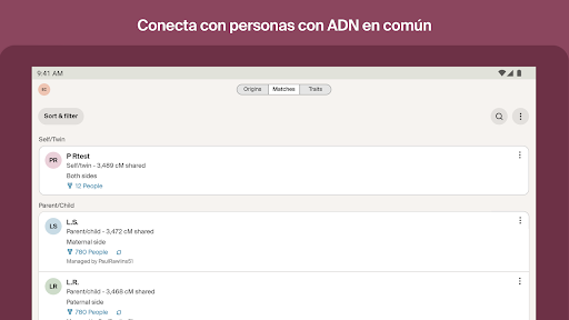 Captura de pantalla de Ancestry: Tu historia y ADN