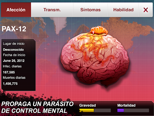 Captura de pantalla de Plague Inc.