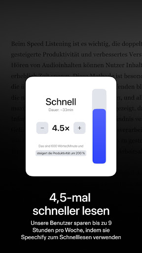 Speechify: KI-Vorlese-App Screenshot