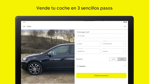 Captura de pantalla de AutoScout24: Mercado de coches