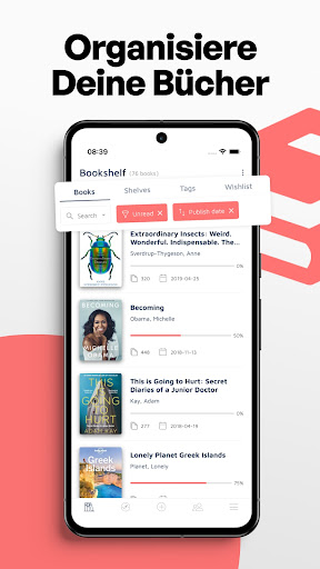 Bookshelf-Virtuelle Bibliothek Screenshot