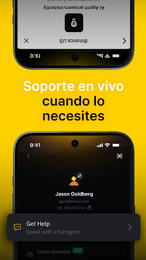 Captura de pantalla de Binance.US: Compra cripto