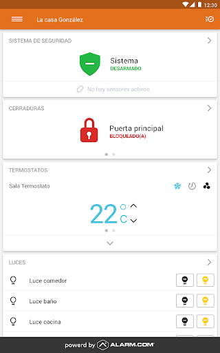 Captura de pantalla de Alarm.com