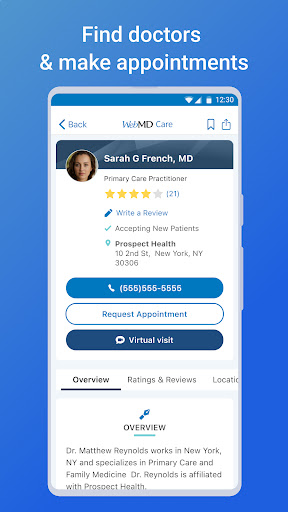Captura de pantalla de WebMD: Symptom Checker