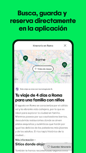 Captura de pantalla de Tripadvisor: planes y reservas
