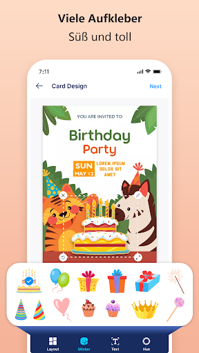 Einladungs Und Kartendesign Screenshot