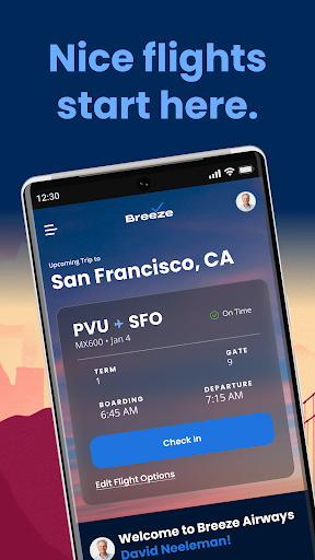 Captura de pantalla de Breeze Airways