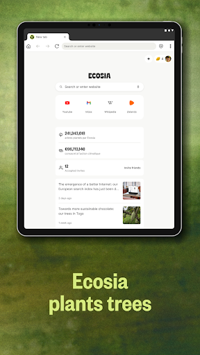 Ecosia: Search to plant trees screenshot