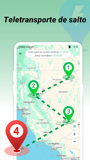 Captura de pantalla de FlashGo: cambiar ubicación GPS