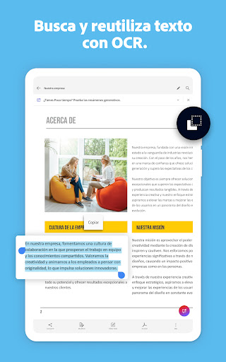 Captura de pantalla de Adobe Scan: escáner PDF con IA