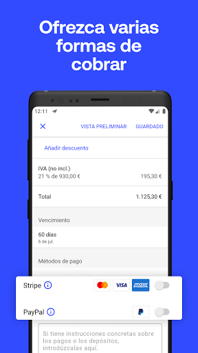Captura de pantalla de Invoice2go: facturación fácil