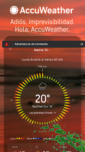 Captura de pantalla de AccuWeather: clima diario