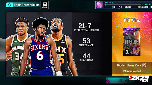 Captura de pantalla de MyTEAM de NBA 2K25