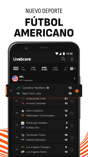 Captura de pantalla de LiveScore Resultados de fútbol