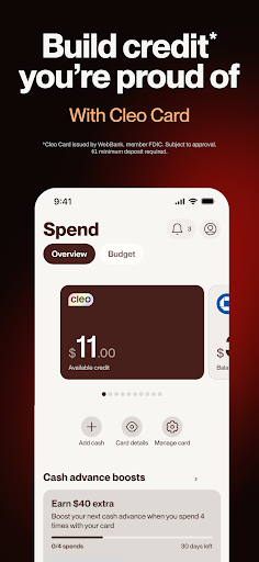 Captura de pantalla de Cleo AI: Cash Advance & Money