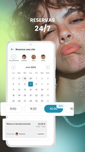 Captura de pantalla de Booksy para clientes