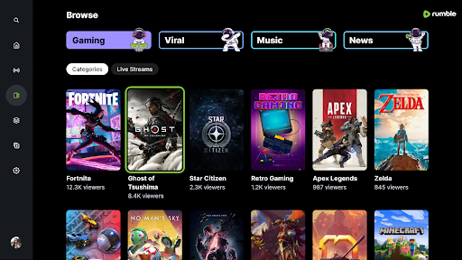 Captura de pantalla de Rumble: Stream & Watch Videos